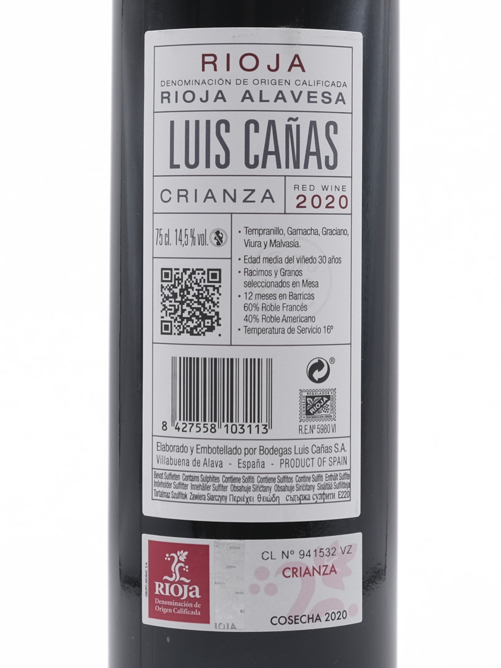 Luis Cañas Crianza 2021 0,75L