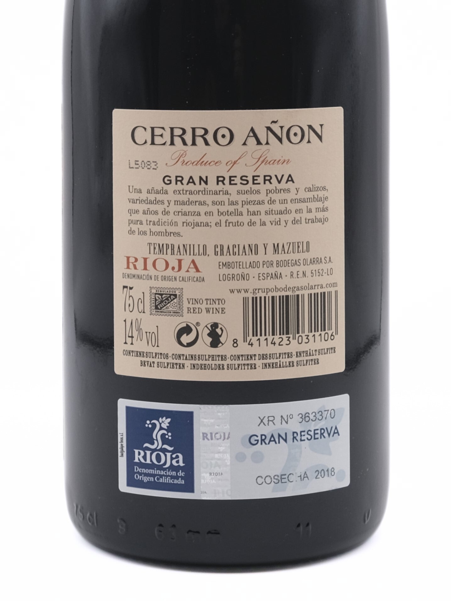 Cerro Añon Gran Reserva 2018 0,75L
