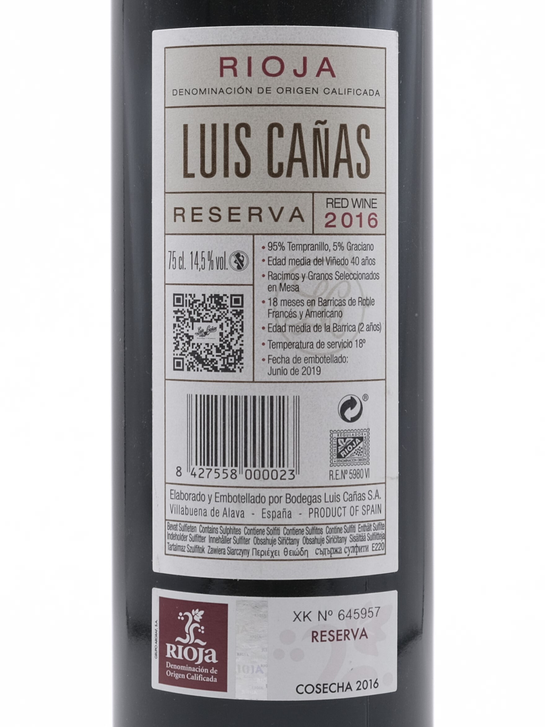 Luis Cañas Reserva 2016 0,75 L