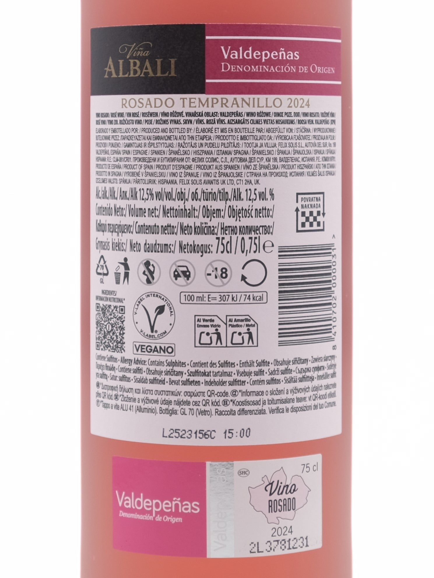 Viña Albali Rosado Tempranillo 2024 750 ml