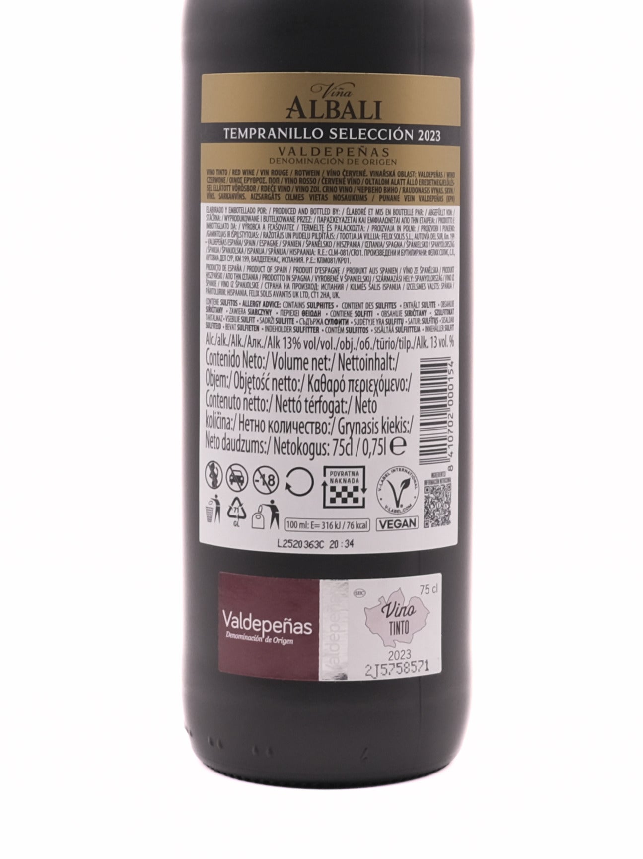 Viña Albali Tempranillo Selección 2023 750 ml | finolivo